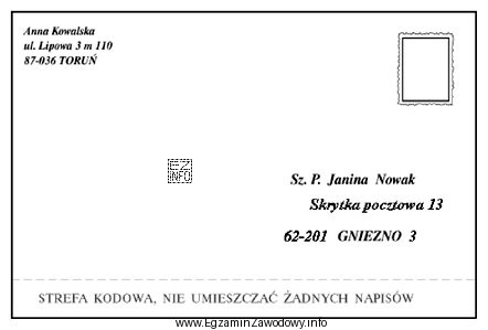 Klient wysyłając przedstawioną na rysunku przesyłkę korzysta 