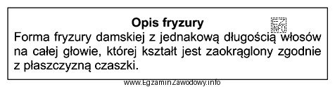 Przedstawiony opis dotyczy fryzury typu