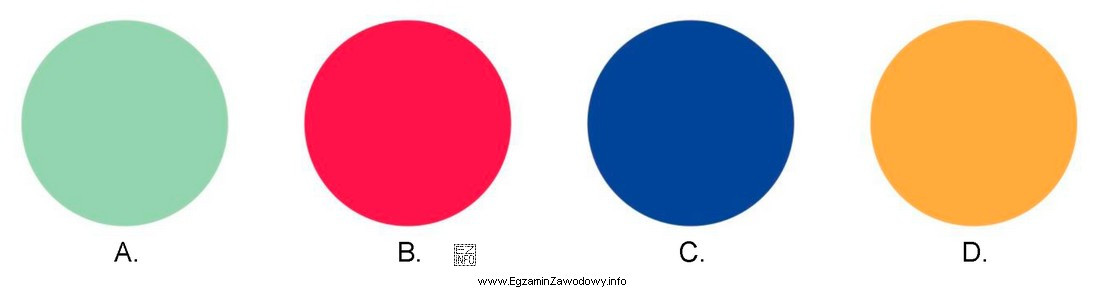 Która barwa przedstawiona na ilustracji odpowiada składowi kolorystycznemu: 