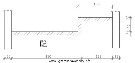 Na podstawie fragmentu rzutu pomieszczenia oblicz liczbę cegieł potrzebnych do 