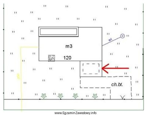 Na przedstawionym fragmencie mapy zasadniczej strzałka wskazuje znak kartograficzny 
