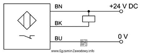 Czujnik przedstawiony na schemacie ma wyjścia sygnałowe typu