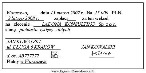 Przedstawiony dokument to
