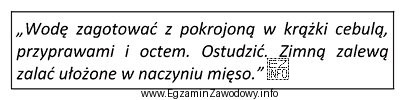 Który sposób utrwalania mięsa przedstawiono w opisie?