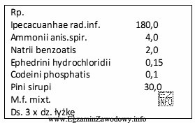 Na podstawie zamieszczonej recepty, w celu przygotowania odwaru z korzenia 