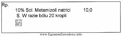 Jaka ilość metamizolu sodu znajduje się w 20 kroplach roztworu sporzą
