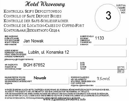 Jan Nowak przybył do hotelu dnia 20.02.2010 r. i przebywał w 