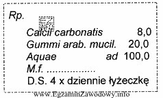 Informacja, dotycząca postaci leku zapisanego w załączonej recepcie, 