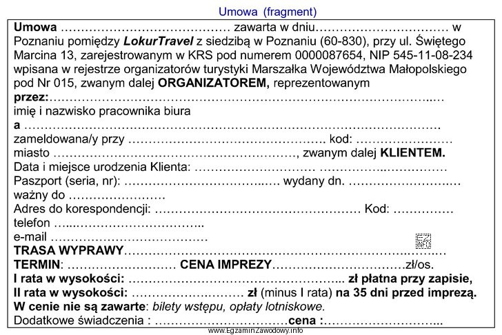 Zamieszczony fragment dokumentu dotyczy umowy