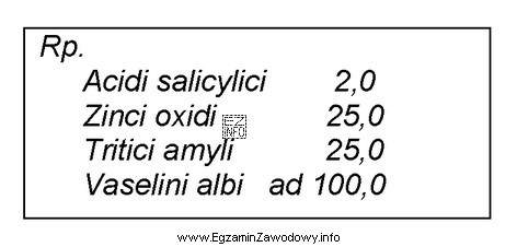 Lek recepturowy sporządzony według zamieszczonej recepty to